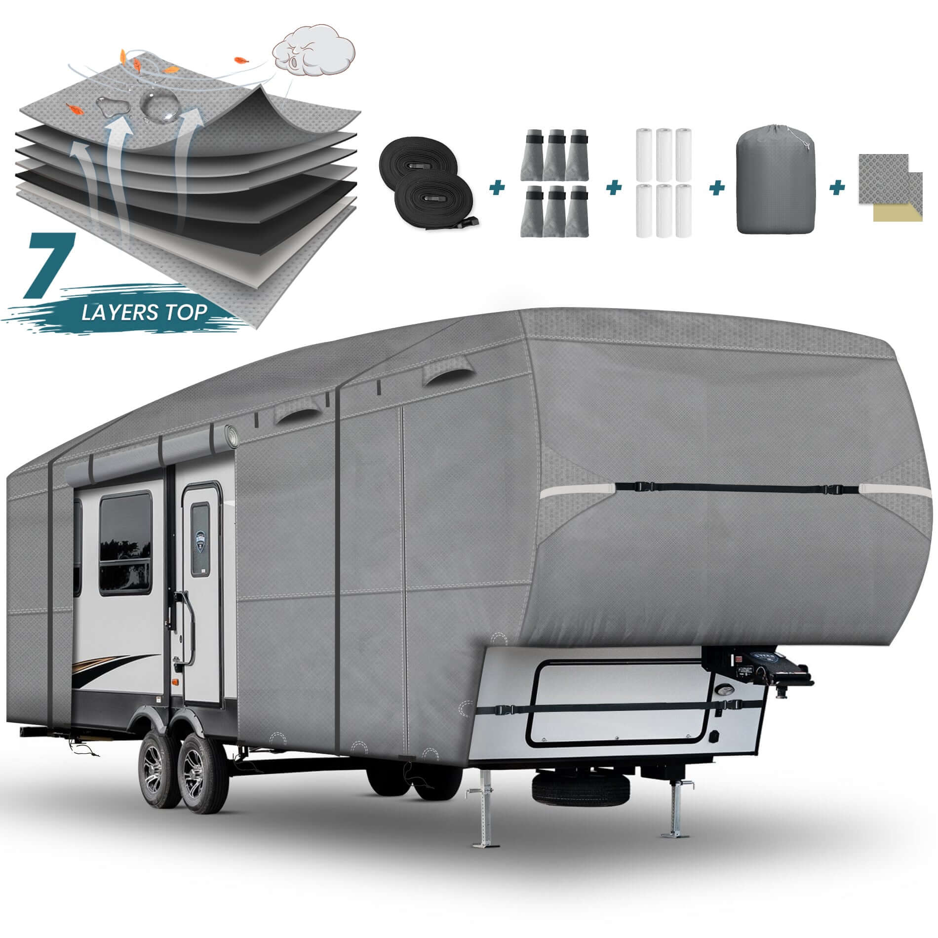 Camper Covers | 5th Fifth Wheel RV Covers 7 Layers Winter Waterproof